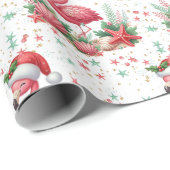 Kerstmis in juli Flamingo Cadeaupapier (Rol Hoek)