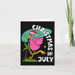 Kerstmis in juli Flamingo Cute Beach Summer Chris Kaart
