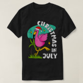 Kerstmis in juli Flamingo Cute Beach Summer Chris T-shirt (Design voorkant)