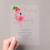 Kerstmis in juli Flamingo Feest Uitnodiging (Insitu (Draagbaar))