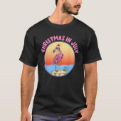 Kerstmis in juli Flamingo in Santa Hat Kinderen To T-shirt (Voorkant)