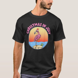 Kerstmis in juli Flamingo in Santa Hat Kinderen To T-shirt