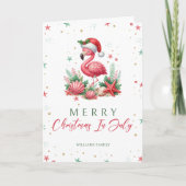 Kerstmis in juli Flamingo Kaart (Voorkant)