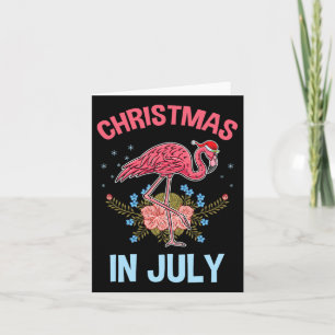 Kerstmis in juli flamingo kaart
