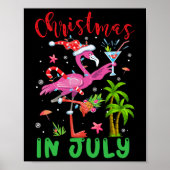 Kerstmis in juli Flamingo Kerstman Zomer Kerstmis  Poster (Voorkant)