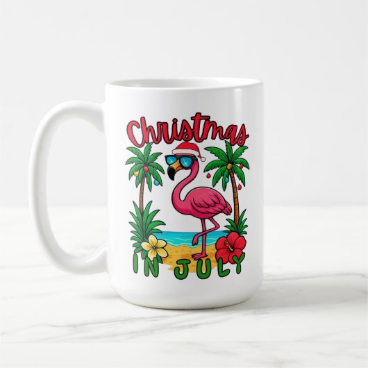Kerstmis in juli Flamingo Koffiemok (Links)