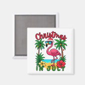 Kerstmis in juli Flamingo Magneet (Voorkant / Achterkant)