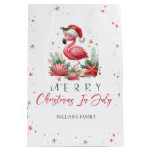 Kerstmis in juli Flamingo Medium Cadeauzakje (Voorkant)