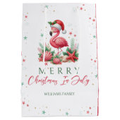 Kerstmis in juli Flamingo Medium Cadeauzakje (Achterkant)