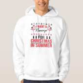 Kerstmis in juli Flamingo Merry Sommer Ugly Hoodie (Voorkant)