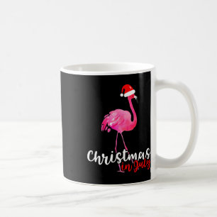 Kerstmis in juli flamingo met kerstman hoed tekeni koffiemok