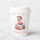 Kerstmis in juli Flamingo Papieren Bekers (Achterkant)
