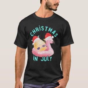 Kerstmis in juli Flamingo Pineapple Pool Party Su T-shirt