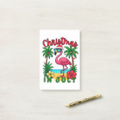 Kerstmis in juli Flamingo Post-it® Notes (Op bureau)