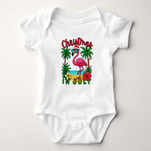 Kerstmis in juli Flamingo Romper (Voorkant)