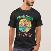 Kerstmis in juli Flamingo SurfSummer T-shirt (Voorkant)