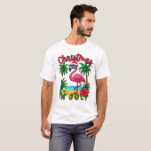 Kerstmis in juli Flamingo T-shirt (Voorkant volledig)