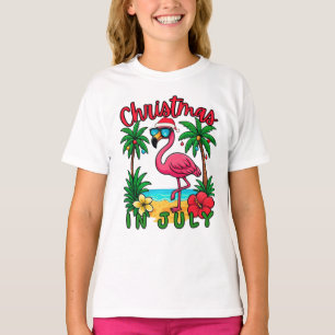 Kerstmis in juli Flamingo T-shirt