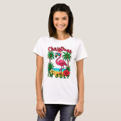 Kerstmis in juli Flamingo T-shirt (Voorkant volledig)