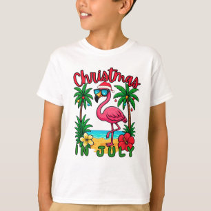 Kerstmis in juli Flamingo T-shirt