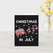Kerstmis in juli Flamingo Trailer Summer Kam. Kaart (Gele Bloem)