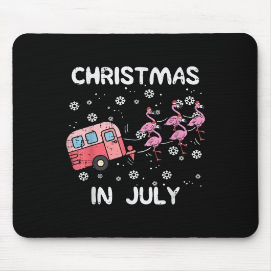 Kerstmis in juli Flamingo Trailer Summer Kam. Muismat (Voorkant)