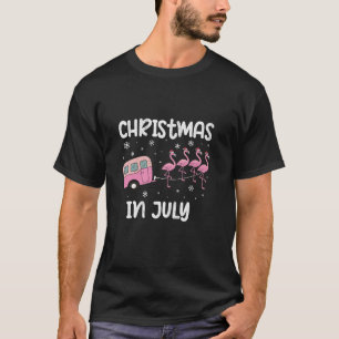 Kerstmis in juli Flamingo Trailer Summer Kam. T-shirt