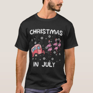 Kerstmis in juli Flamingo Trailer Zomer Kerstmis T-shirt