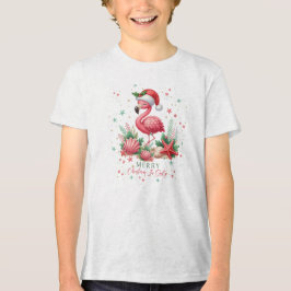 Kerstmis in juli Flamingo Tri-Blend Shirt
