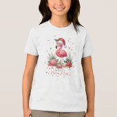 Kerstmis in juli Flamingo Tri-Blend Shirt (Voorkant)