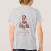 Kerstmis in juli Flamingo Tri-Blend Shirt (Achterkant)