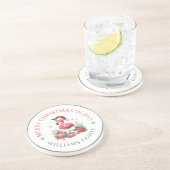 Kerstmis in juli Flamingo Zandsteen Onderzetter (Zijkant)