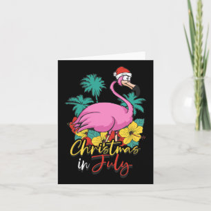 Kerstmis in juli Flamingo Zomer Strandvakantie Kaart