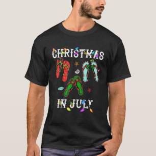 Kerstmis in juli flip flap kerst licht zomer t-shirt
