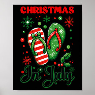 Kerstmis in juli Flip Flops Xmas Flip Flops Zomer Poster