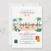 Kerstmis in juli Fun Family Summer Party Kaart (Voorkant)