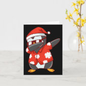Kerstmis in juli Funny Dabbing Penguin Kaart (Gele Bloem)