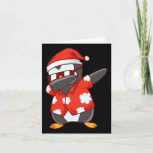 Kerstmis in juli Funny Dabbing Penguin Kaart