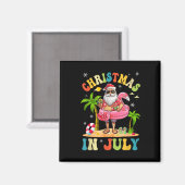 Kerstmis in juli Funny Santa Summer Beach Vacatio Magneet (Voorkant / Achterkant)