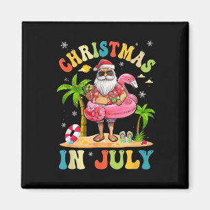 Kerstmis in juli Funny Santa Summer Beach Vacatio Magneet