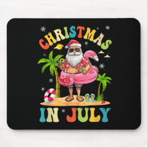 Kerstmis in juli Funny Santa Summer Beach Vacatio Muismat