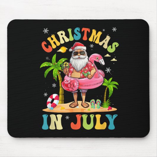 Kerstmis in juli Funny Santa Summer Beach Vacatio Muismat (Voorkant)
