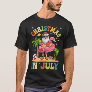 Kerstmis in juli Funny Santa Summer Beach Vacatio T-shirt