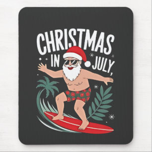 Kerstmis in juli Funny Surfing Kerstman Vakantie Muismat