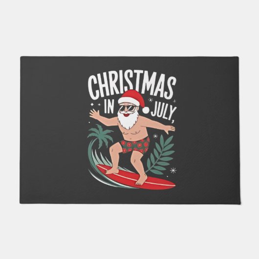 Kerstmis in juli Funny xmas Kerstmis Kerstman Stra Deurmat (Voorkant)