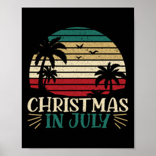 Kerstmis in juli Funny Zomer Vakantie Tropisch G Poster
