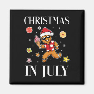 Kerstmis in juli Gebruinde gemberman ijs Zomer Magneet