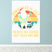 Kerstmis in juli geen koekjes gewoon de zomer canvas afdruk (Insitu (Houten vloer))