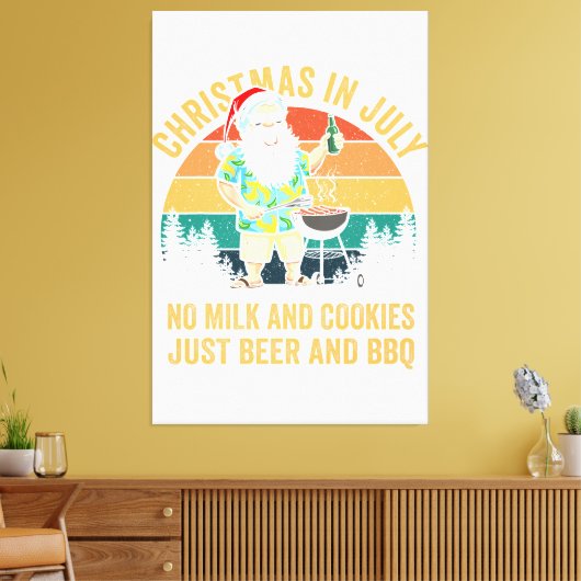 Kerstmis in juli geen koekjes gewoon de zomer canvas afdruk (Insitu (Woonkamer))