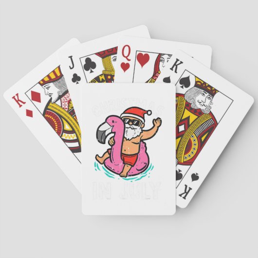 Kerstmis in juli geen koekjes gewoon de zomer pokerkaarten (Achterkant)